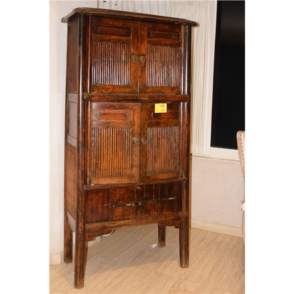 ANTIQUE STORAGE CABINET W/5 DOORS (36 1/2" W X 76" H X 17" D)