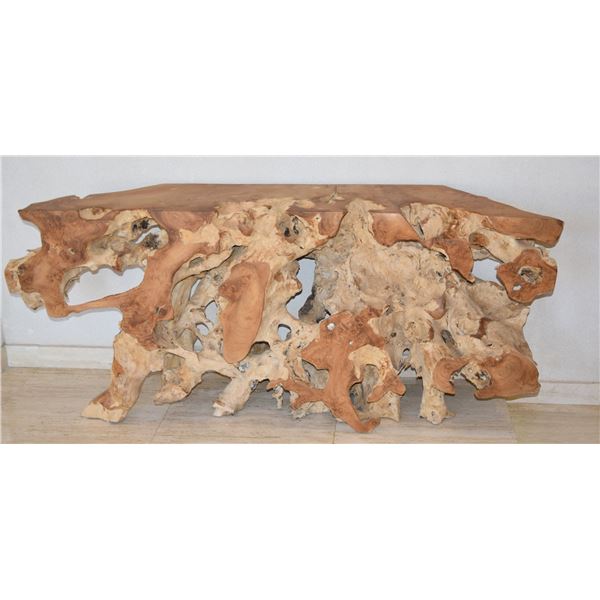 NATURAL WOOD TABLE (6' W X 16 1/2" D)
