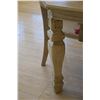 Image 2 : WOOD DINING TABLE W/6 UPHOLSTERED CHAIRS W/ONE LEAF