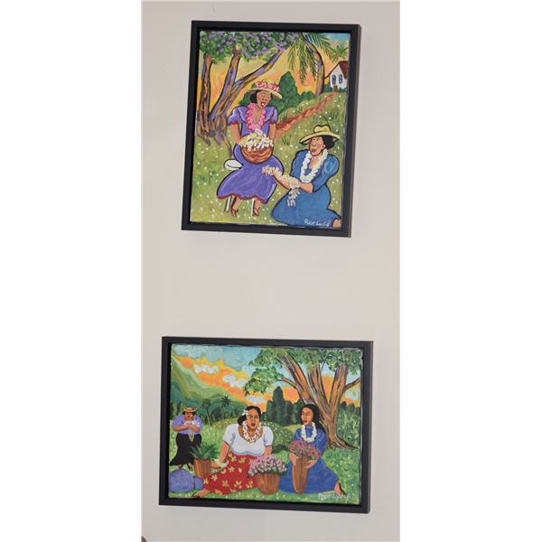 FRAMED OIL PAINTINGS; POOR LYDIE (9" W X 11" H) (2 PCS)