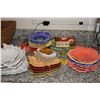 Image 1 : ASSORTED FLORAL DISHES, TRAY & PAINTED TILE