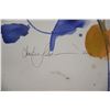 Image 2 : LARGE FRAMED MIXED MEDIA, "FLORAL"; SIGNED (58" W X 63 1/2" H)