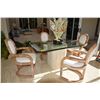 Image 1 : BEVELED GLASS TOP TABLE W/PEDESTAL BASE & 4 UPHOLSTERED ARM CHAIRS