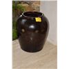 Image 1 : ANTIQUE CERAMIC STORAGE JAR (29 1/2" T X 15" D @ TOP)