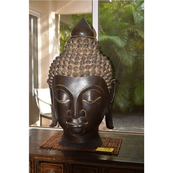 BRONZE BUDDHA HEAD (17" W X 31" H)