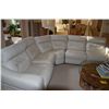 Image 1 : 5 SECTION LEATHER SOFA W/DOUBLE RECLINERS