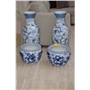 Image 1 : COLLECTION OF BLUE & WHITE VASES & PLANTER POTS (4 PCS)