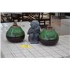Image 1 : OIL LAMPS & GARDEN STATUE (3 PCS)