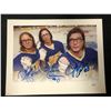 Image 1 : SLAP SHOTS HANSON BROTHERS TRIPLE SIGNED 8X10 PRINT (JSA COA)