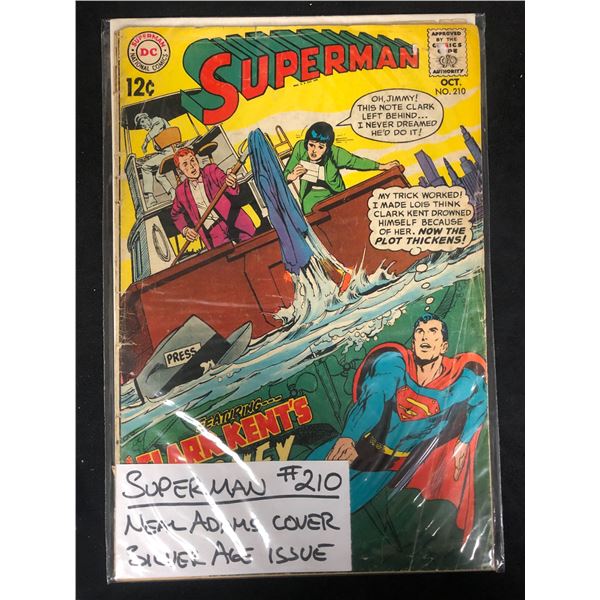 SUPERMAN #210 (DC COMICS) Neal Adams Cover