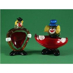MURANO GLASS ASH TRAY CLOWNS