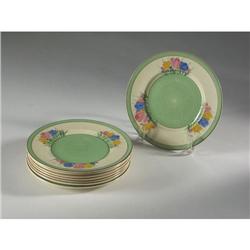 EIGHT CLARICE CLIFF CROCUS BREAD PLATES