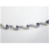 Image 2 : TANZANITE, DIAMOND AND 18K WHITE GOLD NECKLACE
