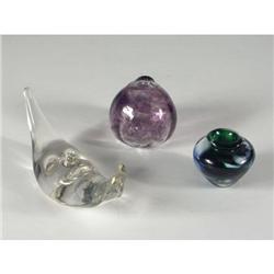 PACIFIC NORTWHWEST ART GLASS MOON, VASES, SIGNED