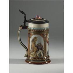 METTLACH STONEWARE STEIN N1753 JOCKEYS
