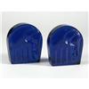 Image 1 : BLENKO BLUE GLASS ELEPHANT BOOK ENDS