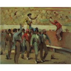 OIL PAINTING JUAN GIRALT LERIN SPANISH MATADOR