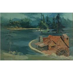 OIL PAINTING JOHN PLUMER LUDLUM BIG BEAR LAKE