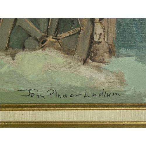 OIL PAINTING JOHN PLUMER LUDLUM BIG BEAR LAKE