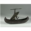 Image 2 : BRONZE COLD PAINTED CARL KAUBA INDIAN IN CANOE