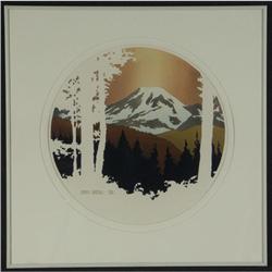 WATERCOLOR BYRON BIRDSALL RAINIER TONDO WHITE