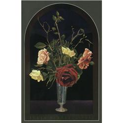 WATERCOLOR BYRON BIRDSALL VASE OF ROSES