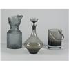 Image 1 : THREE PIECES SCANDINAVIAN STYLE SMOKEY GREY GLASS