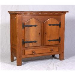 CIRCA 1900 EUROPEAN TWO DOOR OAK CHEST