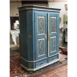 NORTHERN EUROPE 19TH CENTURY PAINTED ARMOIRE