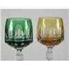 Image 2 : CUT TO CLEAR COLORED GLASS GOBLETS
