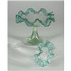 Image 2 : HAND BLOWN GREEN GLASS EPERGNE