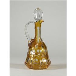 CZECH AMBER CUT-TO-CLEAR CRYSTAL VASE