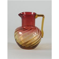 AMBERINA GLASS PITCHER LATE 1800'S-EARLY 1900'S