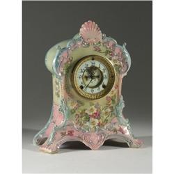 ANSONIA LA FLORIDE PORCELAIN MANTEL CLOCK
