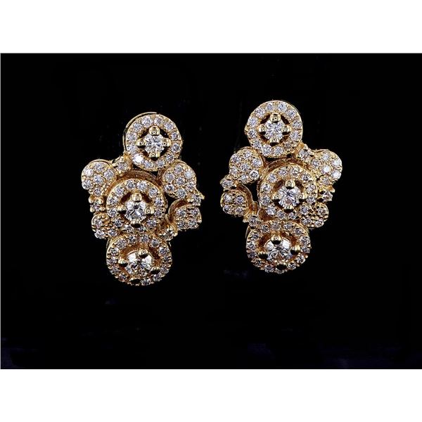 18kt Yellow Gold 0.92 ctw Diamond Earrings