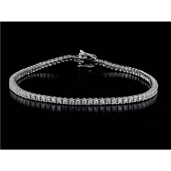 14kt White Gold 1.61 ctw Diamond Tennis Bracelet