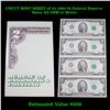 Image 1 : UNCUT MINT SHEET of 4x 1995 $2 Federal Reserve Notes All GEM or Better