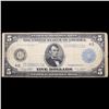 Image 2 : 1914 $5 Large Size Blue Seal Federal Reserve Note, Chicago, IL  7-G Grades vf+