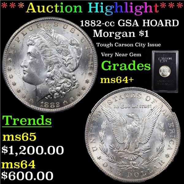 ***Auction Highlight*** 1882-cc GSA HOARD Morgan Dollar $1 Grades Choice+ Unc (fc)