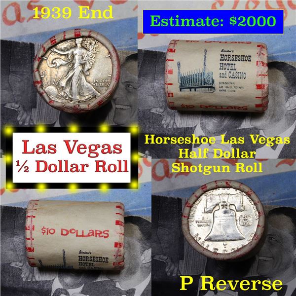 ***Auction Highlight*** Old Casino 50c Roll $10 Halves The Mint Hotel Vegas 1939 Walker & 'P' Frankl