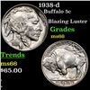 Image 1 : 1938-d Buffalo Nickel 5c Grades GEM+ Unc