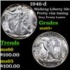 Image 1 : 1946-d Walking Liberty Half Dollar 50c Grades GEM+ Unc