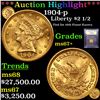 Image 1 : ***Auction Highlight*** 1904-p Gold Liberty Quarter Eagle $2 1/2 Graded Gem++ Unc By USCG (fc)