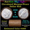 Image 1 : ***Auction Highlight*** Full solid Date 1926-s Peace silver dollar roll, 20 coin (fc)