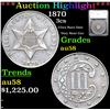 Image 1 : ***Auction Highlight*** 1870 Three Cent Silver 3cs Graded au58 By SEGS (fc)