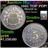 Image 1 : Proof *Highlight Of Entire Auction* 1881 TOP POP! Shield Nickel 5c Graded pr68 By SEGS (fc)