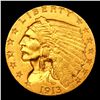 Image 2 : 1913-p Gold Indian Quarter Eagle $2 1/2 Grades Unc Details
