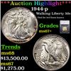 Image 1 : ***Auction Highlight*** 1944-p Walking Liberty Half Dollar 50c Graded ms67+ By SEGS (fc)