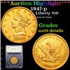 Image 1 : ***Auction Highlight*** 1847-p Gold Liberty Eagle $10 Graded au53 details By SEGS (fc)