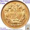 Image 7 : ***Auction Highlight*** 1856-s Small 's' Three Dollar Gold 3 Graded au58 By SEGS (fc)